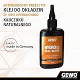 GEWO HydroTec klej do tenisa stołowego na bazie wody – dopuszczony przez ITTF klej do nakładek do rakietek do tenisa stołowego, bez rozpuszczalników klej do wszystkich wykładzin TT, z klamrą i gąbką