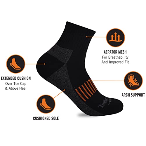 Timberland PRO mens 6-pack Quarter Socks