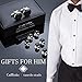 Men’s Cufflinks and Tuxedo Studs Set with Gift Box; Men’s Jewelry or Accessories Suitable for Black Suit White shirts vest and Red Bow tie on Wedding or Anniversary and Birthday