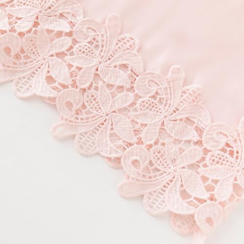 Image of Women's Long Bride Bridesmaid Robes with Lace Trim Embroidery Bridal Silky Satin Kimono Wedding Party Bathrobe