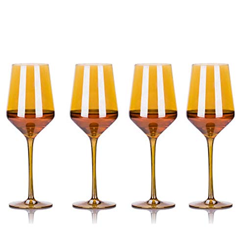 N/D Copas de Vino, Copas de Vino Doradas Copas de Vino Europeas Copas de Vino de Cristal sin Plomo, de diseño Moderno y Elegante aptas para Bodas y cumpleaños de Navidad y Año Nuevo