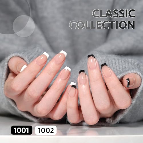 GAOY White Red Black Gel Nail Polish Set, 6 Colors Brown Pink Nude Soak Off UV Light Cure Gel Polish Kit for Salon and Nail Art DIY at Home 0.25 fl.oz