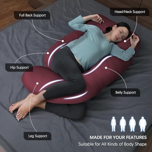 Image of Safe Multifunctional Microfiber U Shaped Pregnancy Pillow /Maternity Pillow. (RED-G-2)