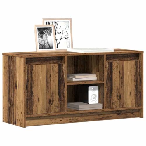vidaXL Centro di intrattenimento in Legno Rustico da 100 cm, con Porte scorrevoli e 2 Ripiani. Perfetto per la Sala da Pranzo Come Spazio di archiviazione e per Decorare. È Un Mobile TV Rettangolare