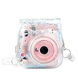 Diseño de decoración pequeña que fluye: mini bolsa de cámara de 11/9/8, diseño suave y transparente, proporciona una gran protección para tu cámara instantánea contra el polvo, arañazos y daños, el interior está lleno de pequeños accesorios decorativos que fluyen