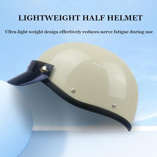 Casque demi-coque rétro ouvert léger et compact pour pilote de moto chopper M