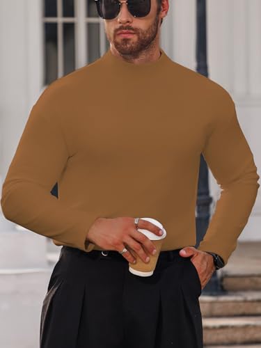 Men's Mock Turtleneck Slim Fit Pullover Long Sleeve Knitted Sweater Solid Casual Basic Tops2