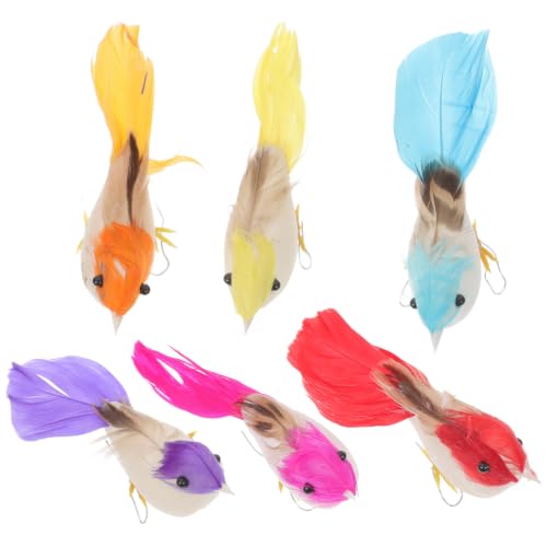 Pájaros artificiales de espuma realistas para decoración de jardín y manualidades DIY 2