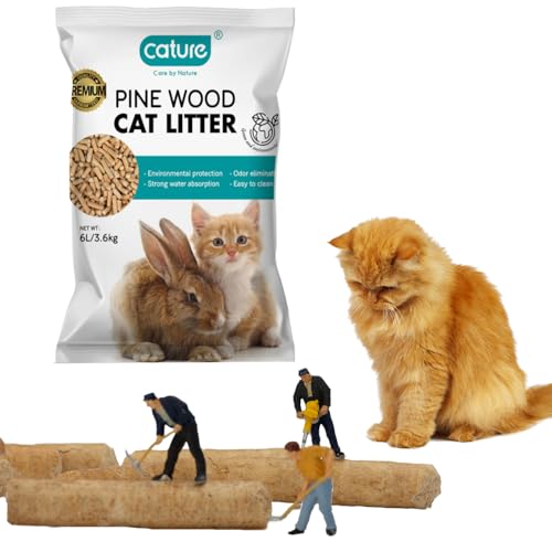 cature Care by Nature Pine Wood Cat Litter | Environmental Protection | Odor Elimination | Strong Water Absorption | Easy to Clean for Multiple Cats, 6L/3.6KG