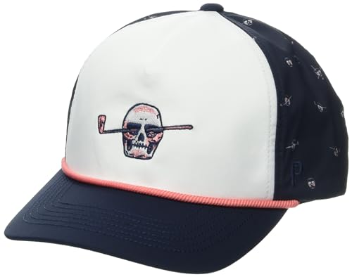 Casquette PUMA Skulls Rope Tech Cap Homme Taille Unique Punch Melon et Bleu Marine foncé