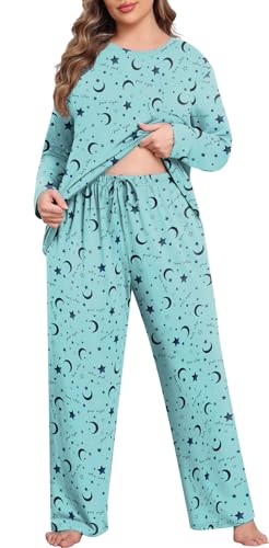 Lastshe Womens Plus Size Pajamas Set Soft Knit...