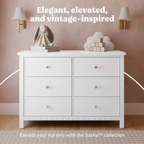 Graco Sasha 6 Drawer Dresser (White) – GREENGUARD Gold Certified, Wood Storage for Nursery or Kids’ Room, Safe Interlocking Drawer System & Easy Assembly with Pre-Installed Tracks - image 3
