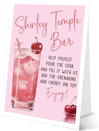 Shirley Temple Bar Table Sign 8x11 Graduation Party Decorations with Standing Congrats Grad Party Decorations Supplies Graduation Centerpieces for Tables LP03