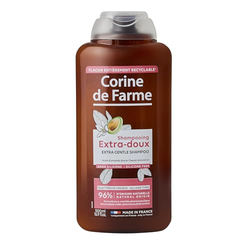 Corine de Farme - Shampooing Extra-Doux à l’Huile d’Amande Douce - Nettoie et Fortifie les Cheveux - Formulation Clean Beauty, Sans Paraben - 500 ml Corine de Farme - Shampooing Extra-Doux à l’Huile d’Amande Douce - Nettoie et Fortifie les Cheveux - Formulation Clean Beauty, Sans Paraben - 500 ml