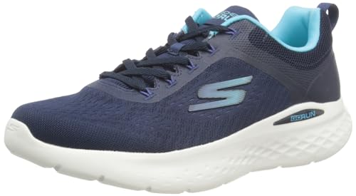 Skechers Women's GO Run LITE Sneaker, Navy/Aqua, 6.5