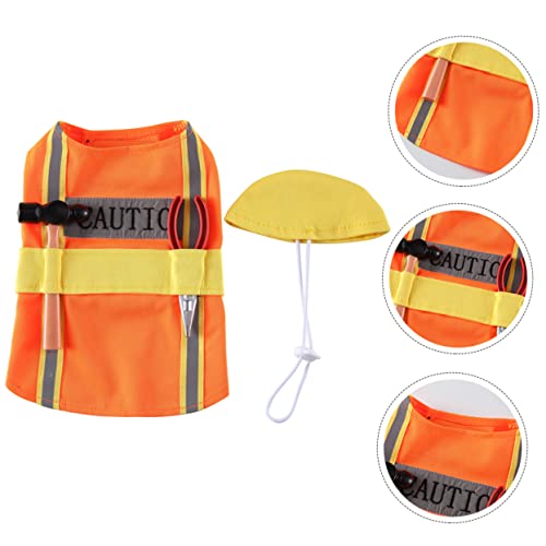 Disfraz para perro Levemolo estilo ingeniero XL naranja miniatura 2