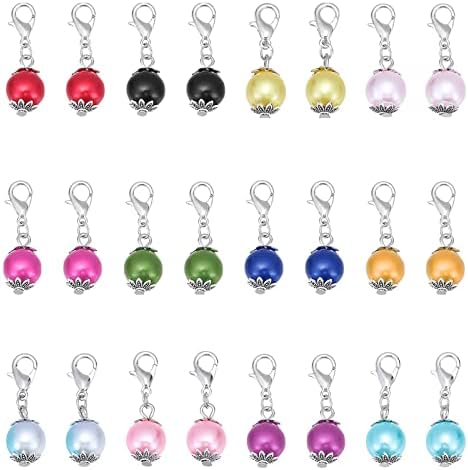 Genneric 24 Pcs Craft Sewing Accessory Needlework Locking Stitch Markers Crochet Stitch Locks for Knitting and Crocheting,28*9.8 mm