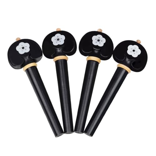 HANABASS 4 Pack Cello Tuning Pegs Beautifully Carved White Knobs for Cello Learners