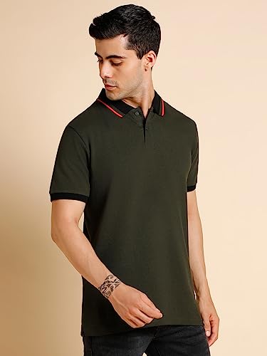 Image of Dennis Lingo Men's Solid Polo Regular Fit T-Shirt (Cotton Polo)
