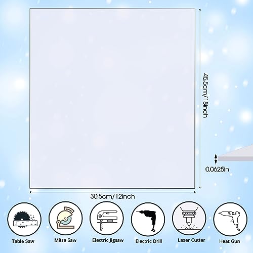 Image of Zonon 2 Pcs Polycarbonate Clear Plastic Sheets,12 inch X 18 inch X 0.0625 inch (1 /16 inch) | for DIY, Crafts, Easy to Cut Bend, Resistant, Window Panel, Hobby, Home, Glass Replacement, Document Picture Frame