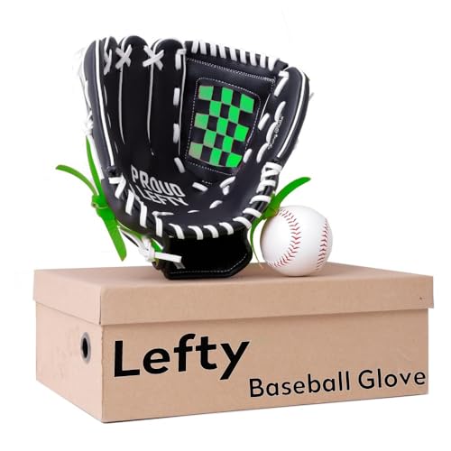 Left Handed Baseball Glove for Youth Entry-Level Left Handed Baseball Glove Durable Lefty Tball Gloves for Youth Training. 11.5in Age 7-11