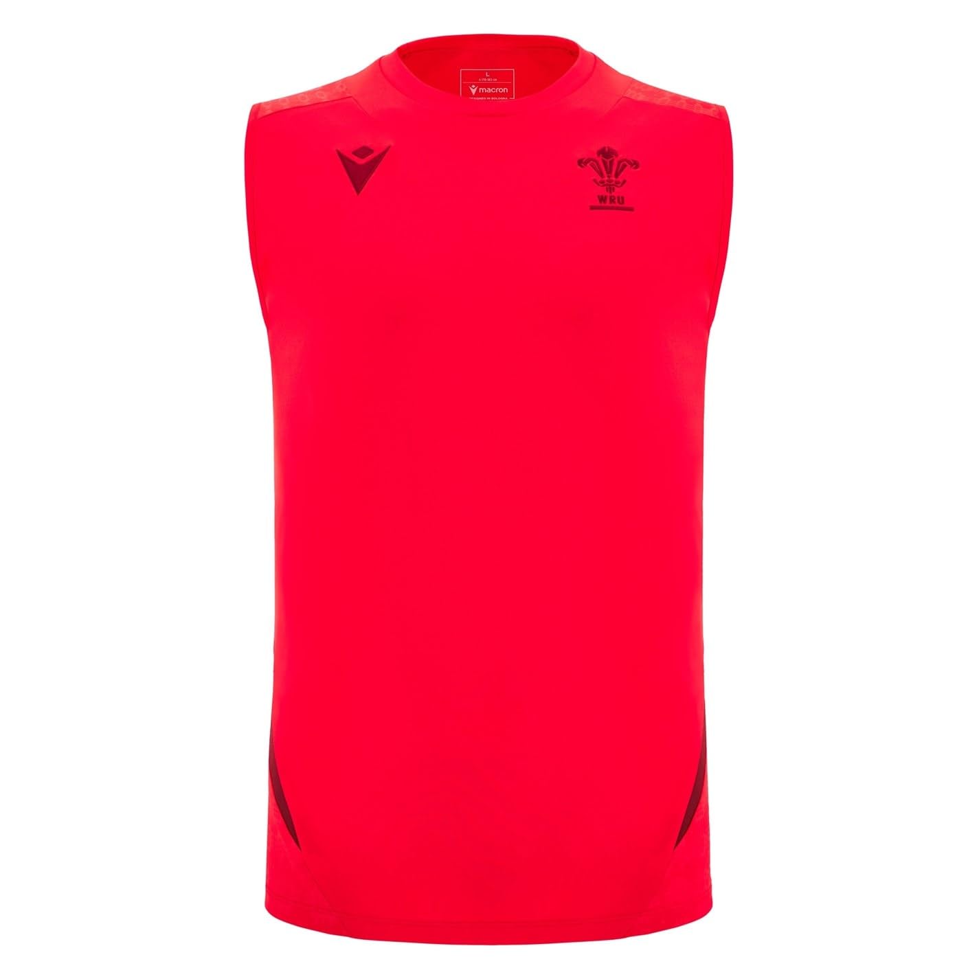 Macron Mens Wales Rugby Training Shirt 2025 Adults Red XXL