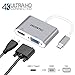 JAVONTEC USB C to VGA HDMI Adapter, USB 3.1 Type C to VGA and HDMI Adapter Converter for Apple MacBook 12, MacBook Pro 13 15 (2016 2017), Google Chromebook, HP Spectre, Samsung S8/S8Plus (Grey)
