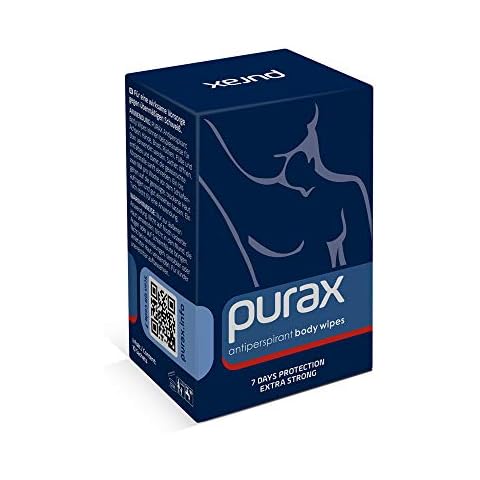 PURAX Anti-Perspirant Body Wipes 7 Day Protection Extra Strong 80 g Blue Cover