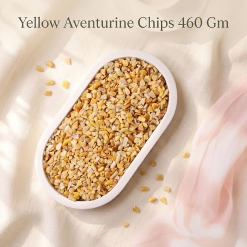 Image of Yellow Aventurine Crystal Chips for Reiki & Meditation (460 Gm) | Natural Healing Crystals for Confidence & Prosperity | Decorative Crystal Stones for Vastu Home Decor | Ideal for DIY Jewellery Making