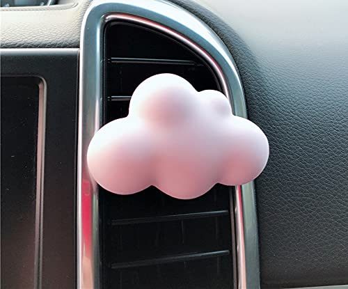 Cloud Shape Car Air Freshener Vent Clip Scented Ceramic Aroma Diffuser Stone Essential Oil Diffuser Clips Car Air Outlet Aromatherapy Diffuser Perfume Clips Car Ornament Decor (Pink)