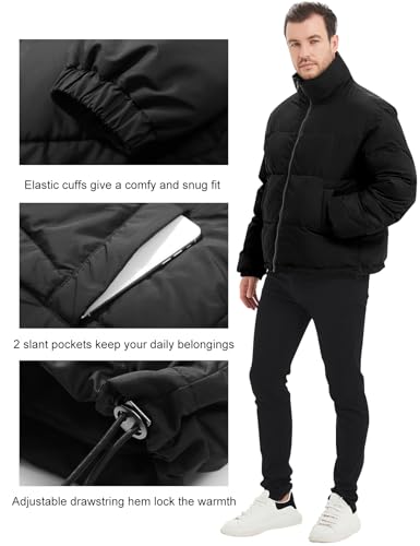 Flygo Mens Puffer Jacket Winter Coats Water Resistant Long Sleeve Zip Up Lightweight Quilted Down Jackets3