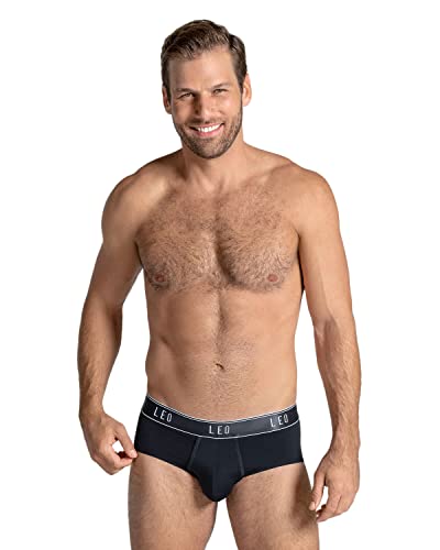 Leo Quick-Dry Microfiber Mens Briefs - Comfy Men's Underwear With Ergonomic Pouch Black #TOP13