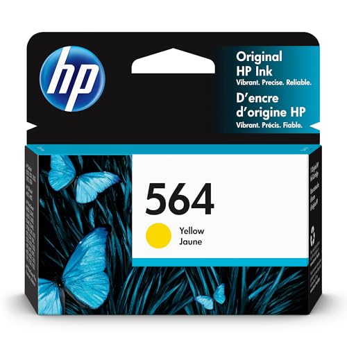 Image of HP 564 Yellow Ink Cartridge | Works with DeskJet 3500; OfficeJet 4620; PhotoSmart B8550, C6300, D5400, D7560, 5510, 5520, 6510, 6520, 7510, 7520, Plus, Premium, eStation | CB320WN