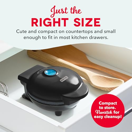 Image of Black : Dash DMW001BK Mini Waffle Maker, Black