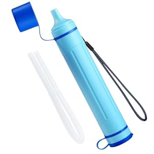 Greeshow Portable Water Filter Straw, Personal Water Filtration System, Replaceable Filter Cartridge, Outdoor Water Purifier Emergency Survival Gear for Hiking Camping Backpacking, GS-28H1, 1 Pack