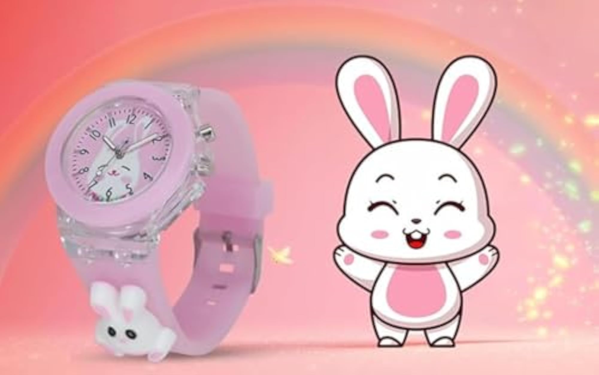 3D Cartoon Character Multi Colour Light Kids Watch