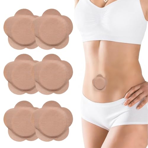 PYEUIFT 50 Piezas Parche para ombligo, Fácil de usar, rápido y suave, para personas de talla media y obesas, Natural y suave, cómodo(Desnudo