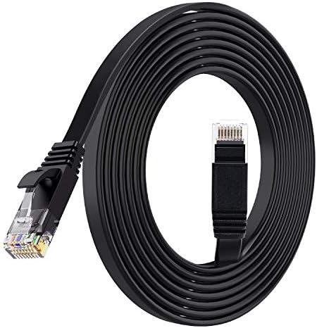 TBMax 10m Ethernet Cable Cat 6 High Speed 10/100/1000 Mbit/s Gigabit Network Cable 10m Flat Internet Cable with RJ45 Connectors, Clips & Labels - UTP LAN Patch Cable for PS5/PS4/Smart TV/Modem/Router
