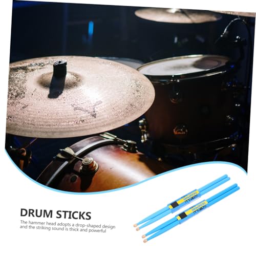Toyvian 2 pares de baquetas ligeras de madera de arce con punta de color antideslizante para instrumentos de percusión, accesorios de batería para principiantes y estilos diversos miniatura 3