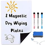 Bosdontek Magnetische Whiteboard für Kühlschrank A4 Magnettafel Küche Whiteboard Folie, Abwischbare Magnettafel Kühlschrank Memoboard Magnet, Inkl. 3 Pen & 1 Radierer für Menüplanung und Einkaufsliste