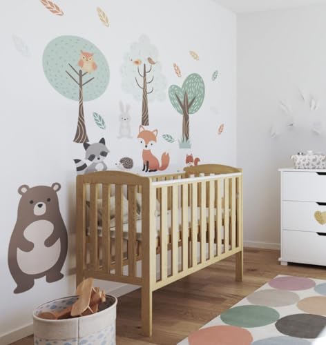 Viculii Waffi Baby Space Saver Baby Cot and Mattress 100x50x10cm | Compact Mini Natural Cot with Drop Side and Mattress