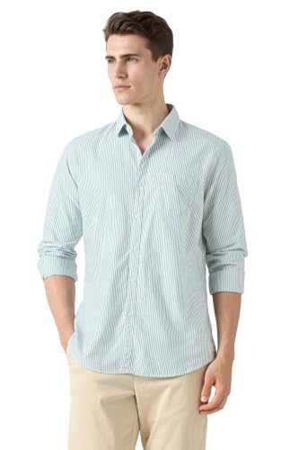 Image of Van Heusen Men's Casual Shirt for Men | Cotton | Stripe | Slim Fit | Full Sleeves |