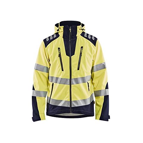 BLÅKLÄDER Hi Vis Softshell Men XL Yellow/Navy Blue Cover