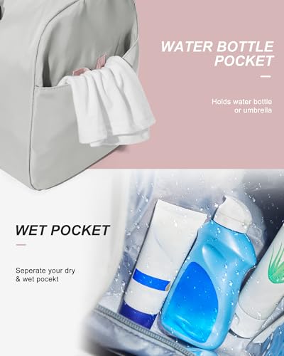 Image of Gym Bag Womens Mens with Shoes Compartment and Wet Pocket Travel Duffel Bag for Women for Plane Sport Gym Tote Bags Swimming Yoga Waterproof Weekend Overnight Carry on Bag Hospital Holdalls