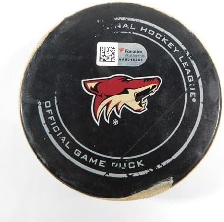 2017 Arizona Coyotes vs. Carolina Hurricanes Game Used Puck 11-4-17 AA0016358 - NHL Unsigned Game Used Pucks