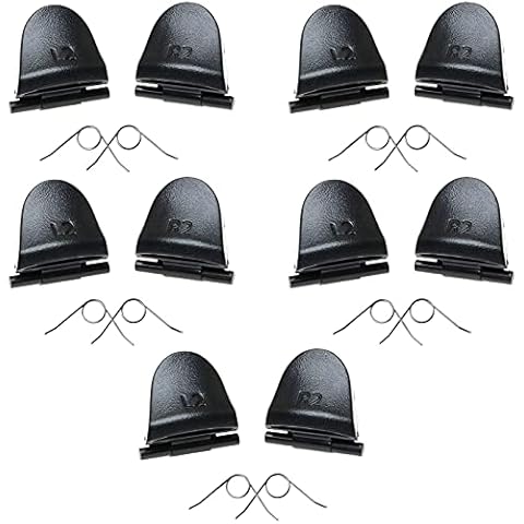 SQXBK 5 Pairs Black L2 R2 Trigger Buttons and 5 Pairs Springs Replacement Parts for Playstation 4 PS4 Cover