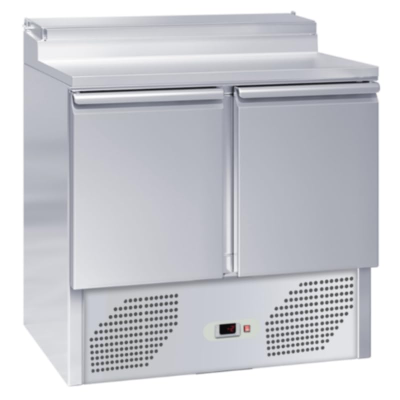 Générique Saladette Réfrigérée 2 Portes GN 1/1 avec Top GN 1/6-240L - +2/+8°C - Inox - Professionnelle