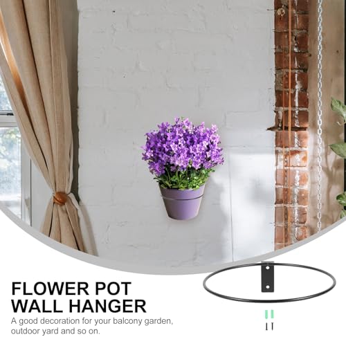 Cabilock Blumentopf Halterung Metall Blumentopfhalter Wandhalterung Pflanzenhalter Wandmontage Pflanzer Rack Wand Ring für Garten Balkon Terrasse Zaun Outdoor 8 Zoll