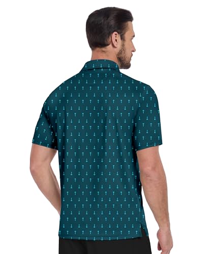 Image of ZITY Men's Golf Shirts Short Sleeve Print Patterns Casual Collared Polo