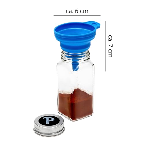 Gewürzgläser von VonBueren eckig, Set mit 24 Glasbehältern à 120 ml